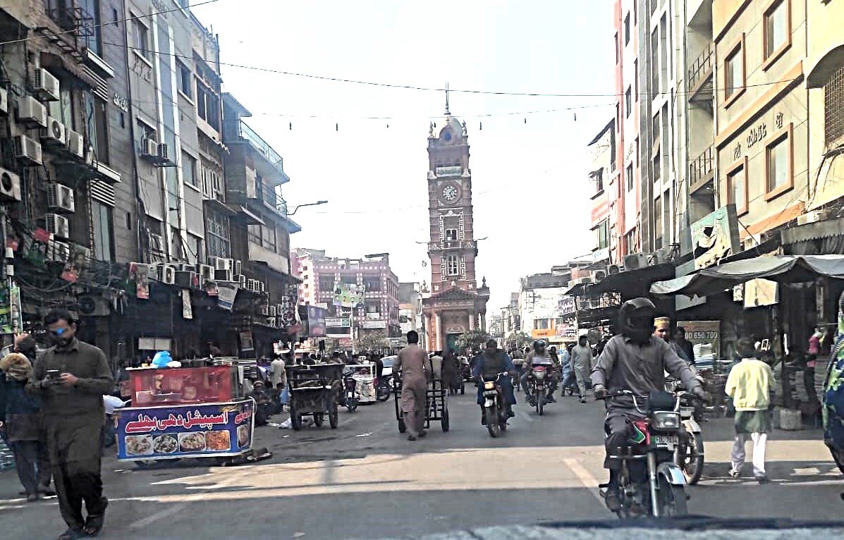 Clock tower ambiance — a central symbol of Faisalabad